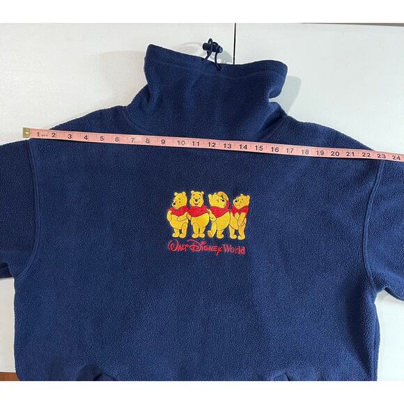 Vintage Large Walt Disney World Women's Blue Winnie the Pooh Fleece Sweater - Picture 5 of 10